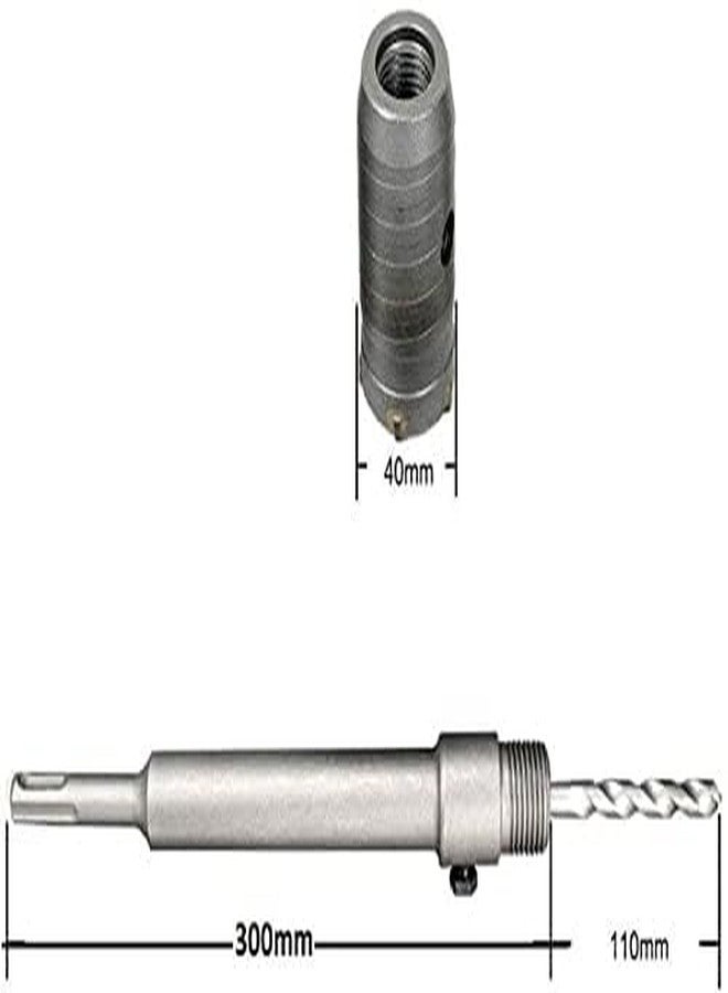 Inditrust مثقاب جدار خرساني ذو ساق SDS من إنديترست، قاطع منشار ثقب، قضيب توصيل 300 مم (لقمة 40 مم، قضيب 300 مم) - Image 2